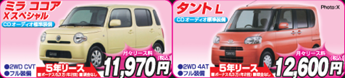 ミラココア&タントL
